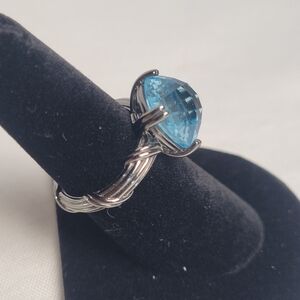 Peter Thomas Roth Ribbon & Reed Fantasies Large Blue Topaz 925 Sterling Ring 6